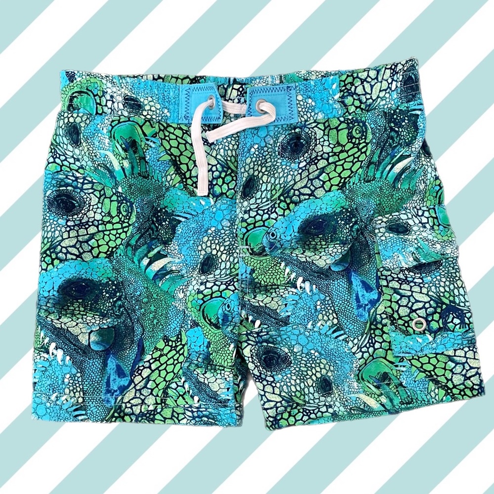 Colorful Iguana Swim Trunks Size 18 - 24 Months from Cabana Life